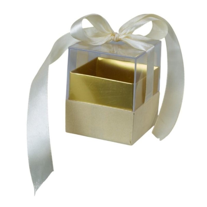 SCATOLA PLEX 6X6X6CM FIOCCO PANNA